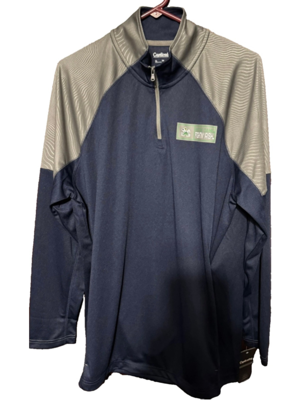 Notre Dame Fighting Irish Blue Captivating L/S 1/4 Zip Size XL NEW WITH TAGS!